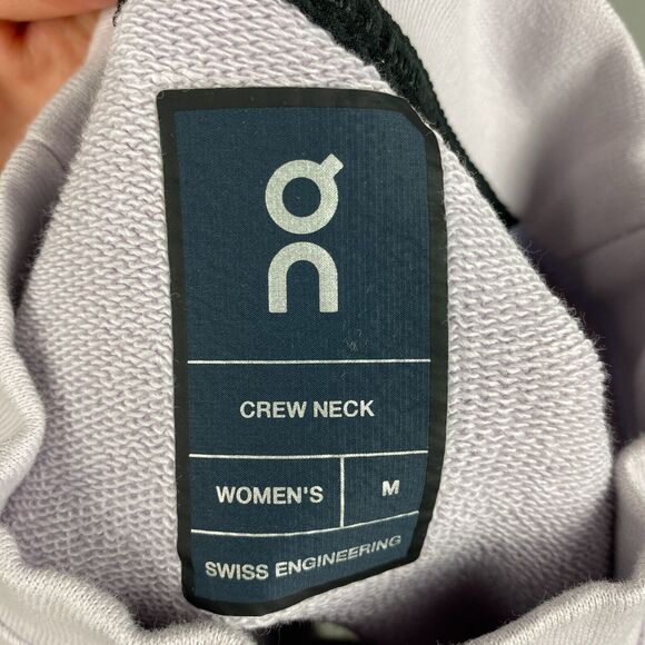 On-Running Womens Medium Cotton Crew Neck Cropped Boxy Sweatshirt Lilac Purple - Picture 5 of 6